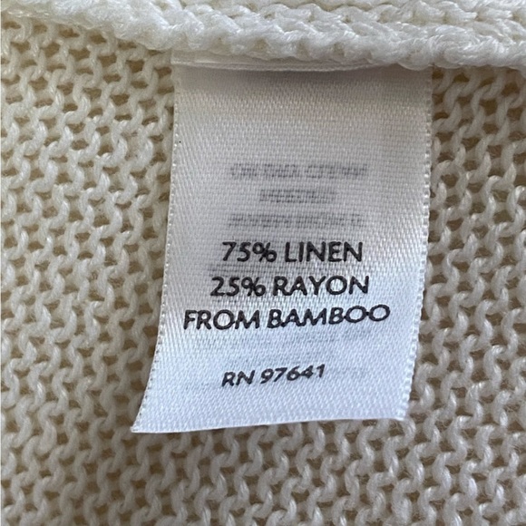 J. JILL / Linen Blend Knit Sleeveless Waterfall Cardigan Size M - Picture 4 of 9